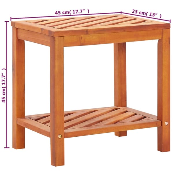 Sidobord massivt akaciaträ 45x33x45 cm