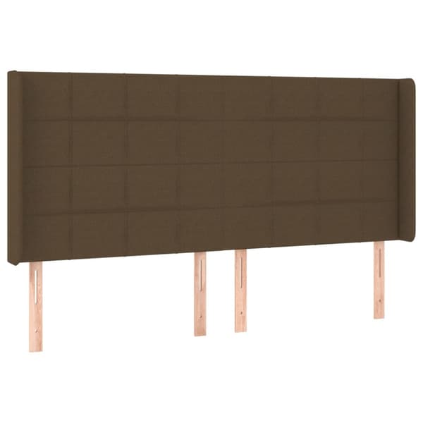 Ramsäng med madrass & LED mörkbrun 180x200 cm tyg