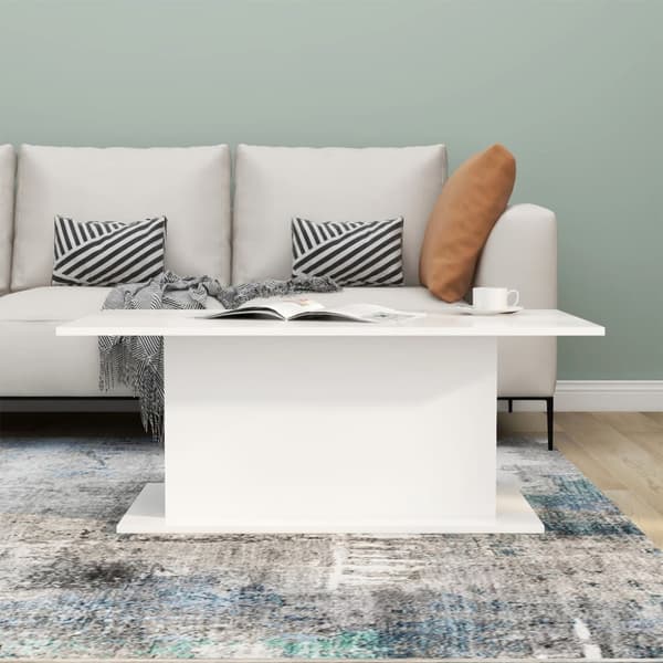 Soffbord vit 102x55,5x40 cm konstruerat trä