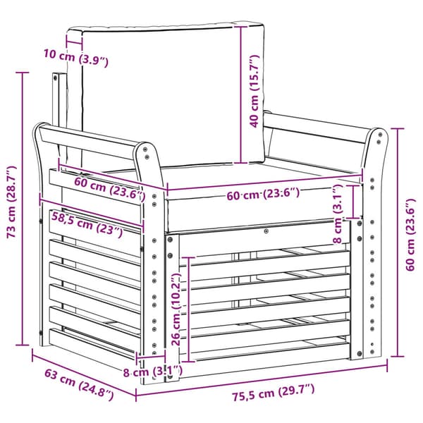Utomhussoffset Polyester Vit