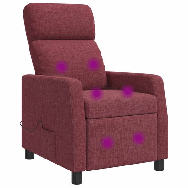 Massagefåtölj Vinröd Tyg
