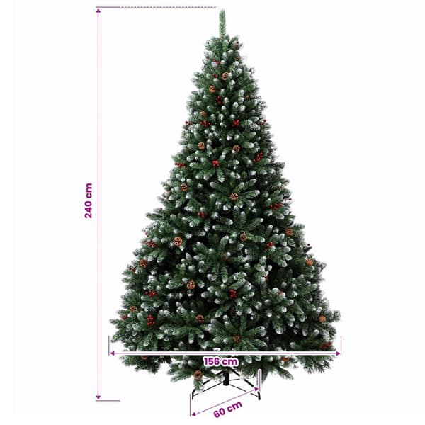 Plast Hingad Julgran 240 cm 600 LED-lampor Varmvit stål