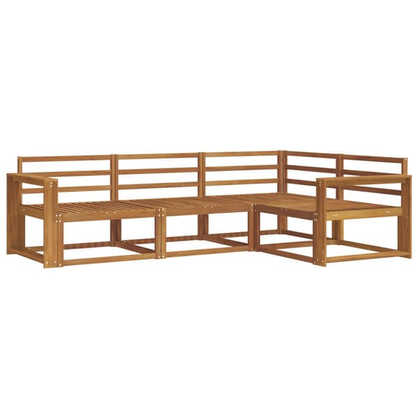 Utomhussoffset 4 pcs Naturfärg Massivt Akaciaträ