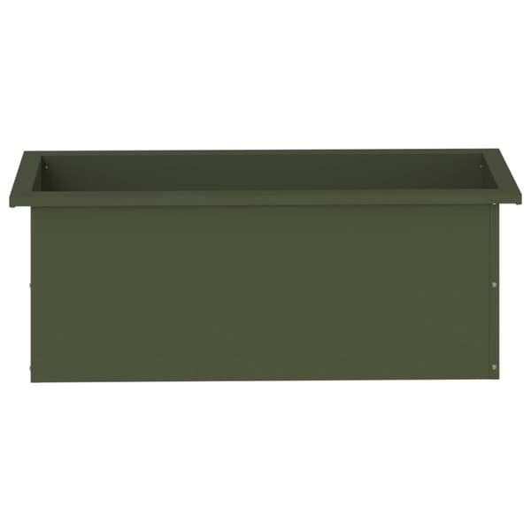 Odlingslåda med LED Olivgrön 30 x 80 x 30 cm Stål