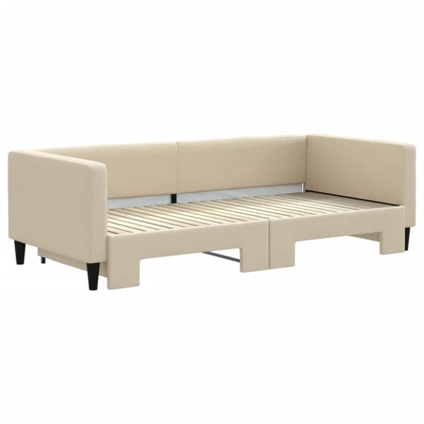 Dagbädd utdragbar gräddvit 90x200 cm tyg