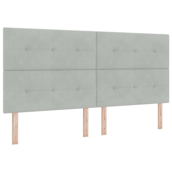 Kontinentalsäng med madrass Ljusgrå 200 x 200 cm Sammet