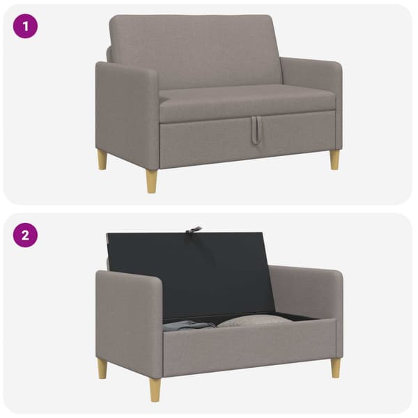 Soffa med förvaring Taupe 122 x 78 x 87 cm Polyester