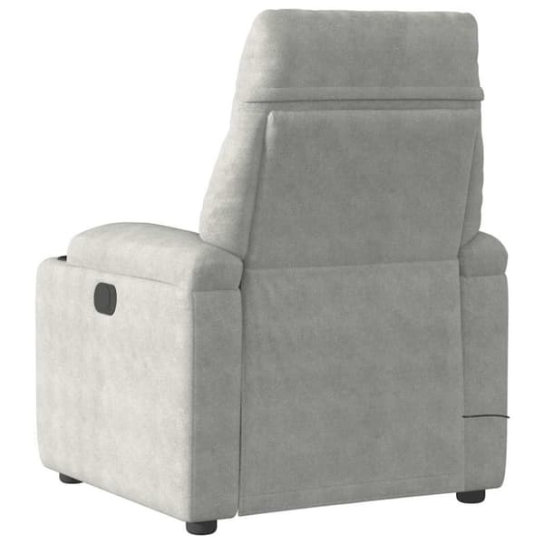 Massagefåtölj ljusgrå mikrofibertyg