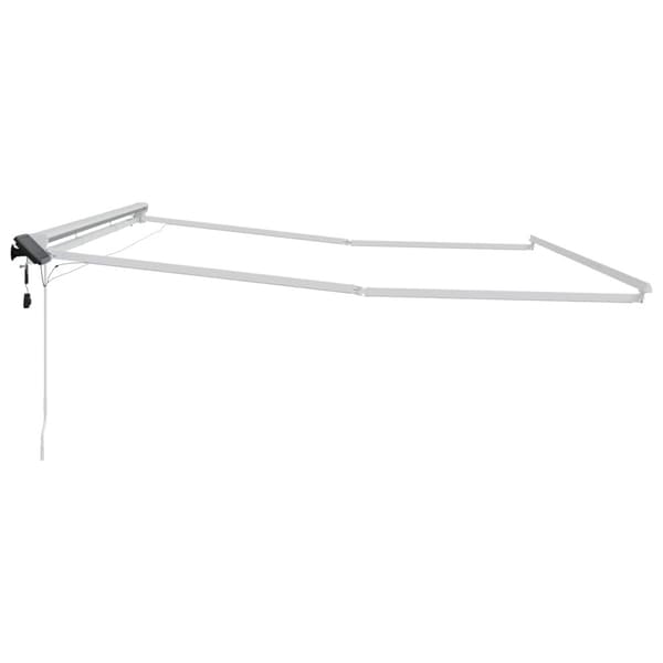 Manuell markisram med LED-lampor Vit 4 x 2 m Aluminium