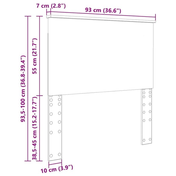Huvudgavel Vit 100 cm Konstruerat trä
