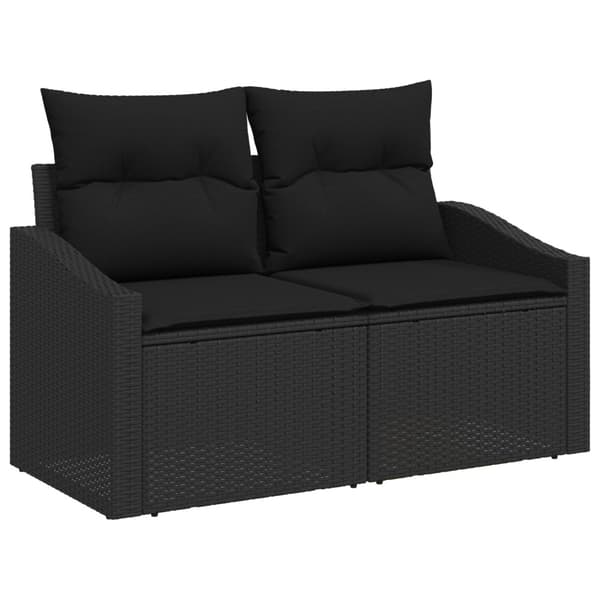 Soffset med kudde 4 pcs Svart konstrotting