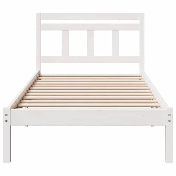Sängram Vit 100 x 200 cm Massiv furu