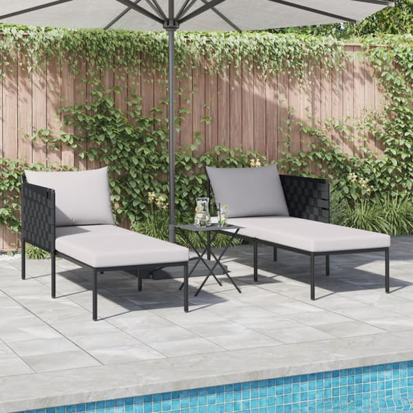 Solbädd Antracit 153 x 115 x 69.5 cm Pulverlackerat stål