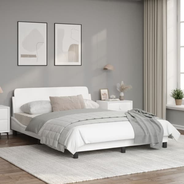 Bed Frame "Dover" White 120x200 cm Faux Leather