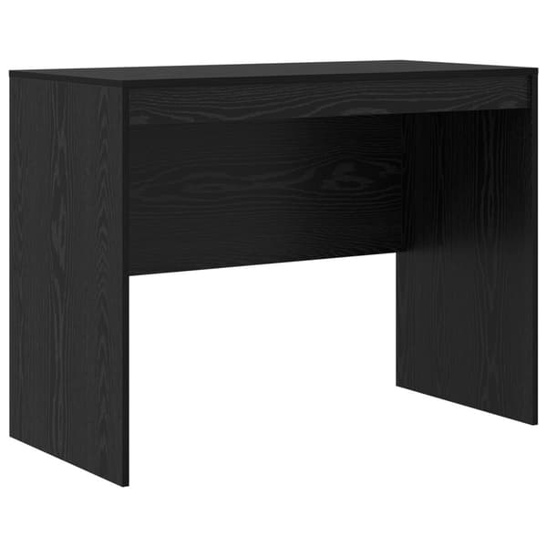 Skrivbord med låda 2 pcs Svart Ek