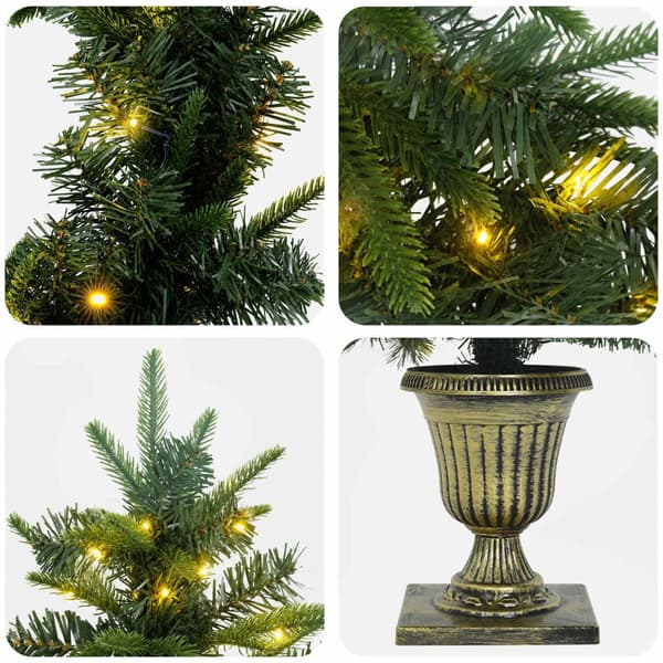 Mini-julgransset 120 cm 275 LED-lampor Varmvit PVC och PE Grön