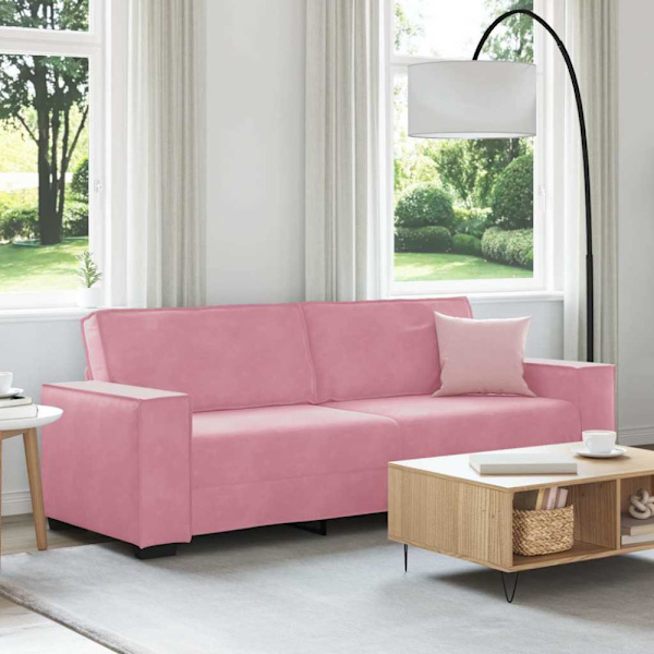 3-sitssoffa rosa 220x78x84 cm sammet