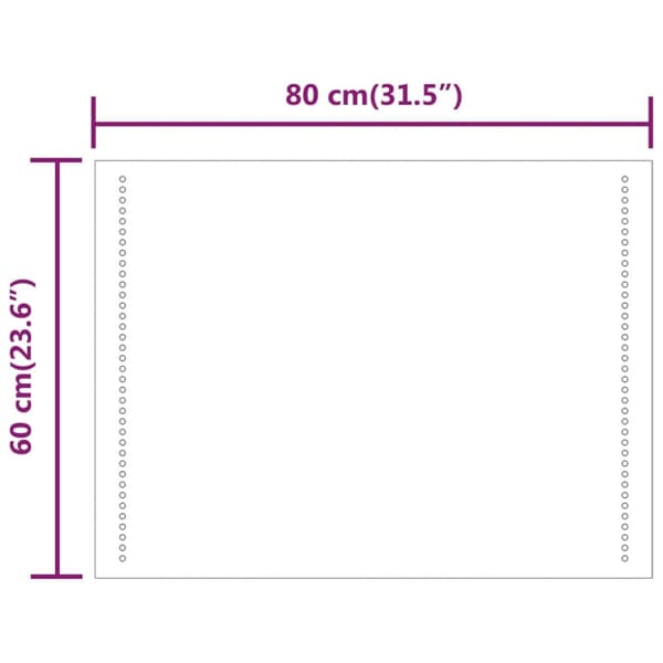 Badrumsspegel LED 80x60 cm