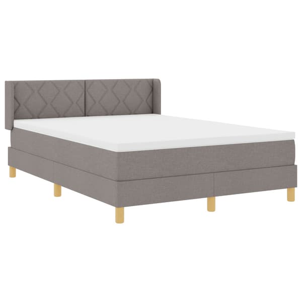 Bäddfjäder med huvudgavel Taupe 200 x 140 cm tyg