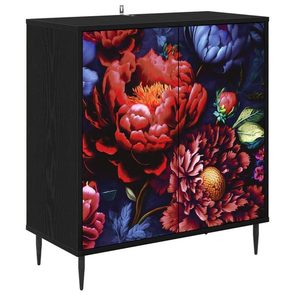 Sideboard KIEL Svart ek 69 x 33 x 76 cm Konstruerat trä
