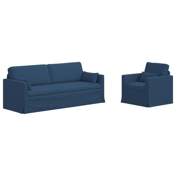 Soffset 2 pcs Blå 198 x 78 x 80 cm tyg