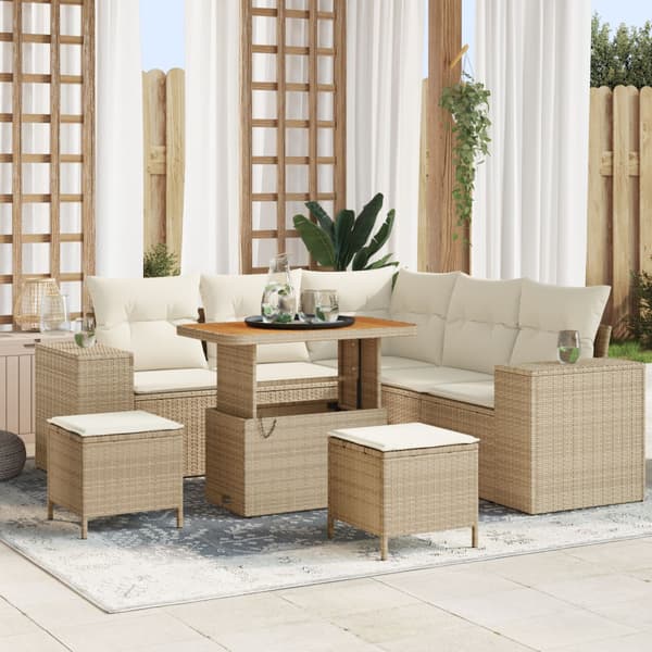 Trädgårdsoffset 8 st Beige konstrotting