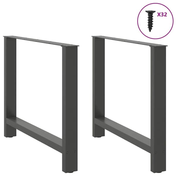 Matbordsben antracit 2 st 90x(72-73) cm stål