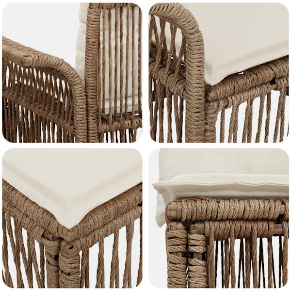 Trädgårdsoffset 10 pcs Beige konstrotting