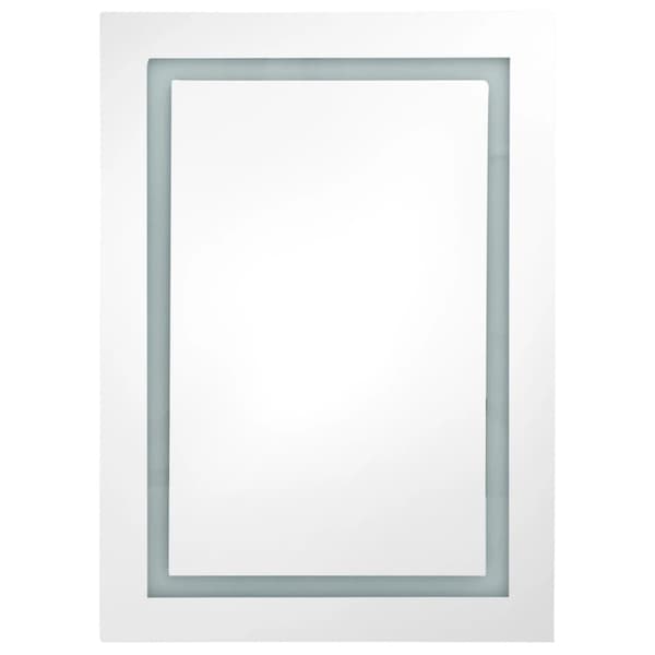 Spegelskåp med LED blank grå 50x13x70 cm