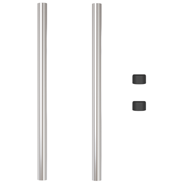 Stängselstolpe 2 pcs Silver 90 cm Pulverlackerad stål