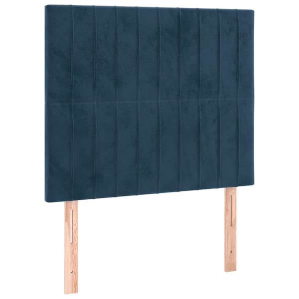 Sänggavel mörkblå 90x5x118/128 cm sammet