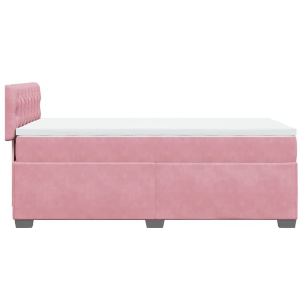 Ramsäng med madrass rosa 80x200 cm sammet