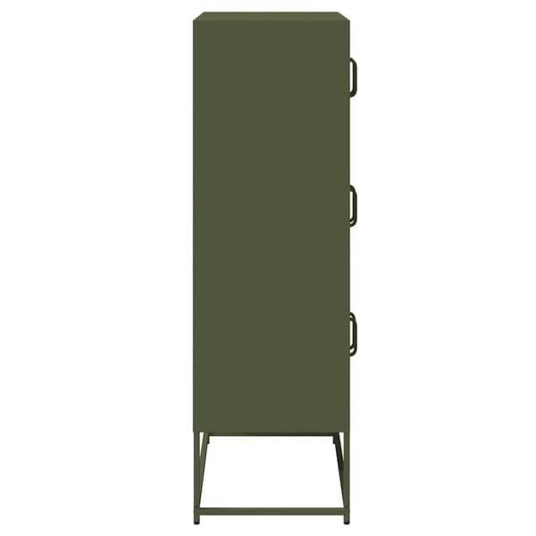 Highboard olivgrön 68x39x123 cm stål