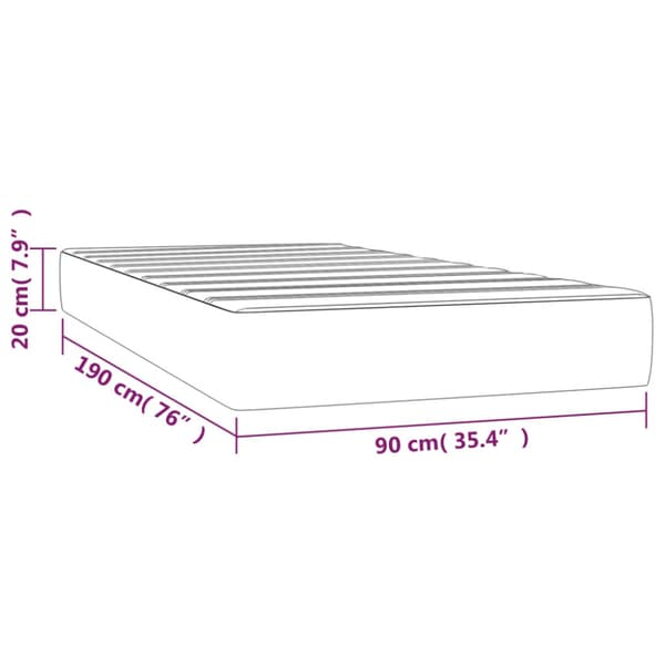 Pocketresårmadrass medium mörkgrå 90x190x20 cm sammet