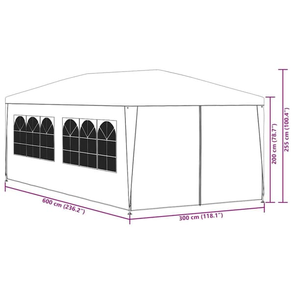 Partytält 3x6 m antracit