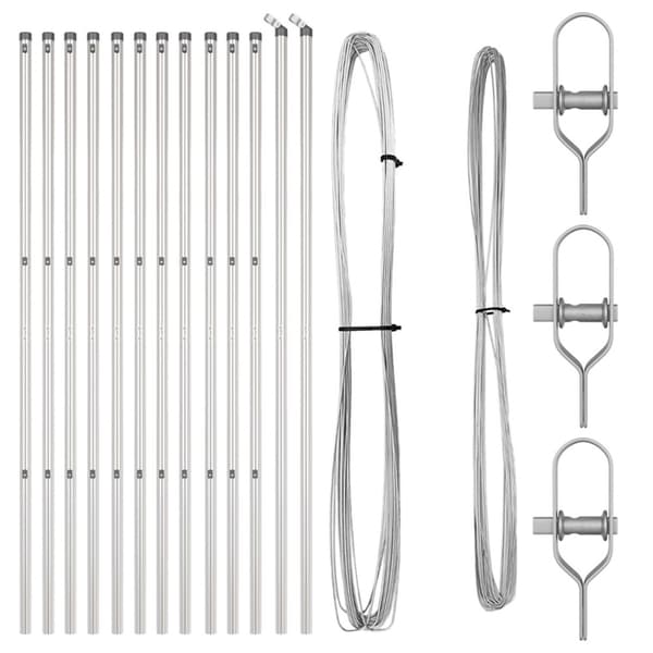 Stängselstolpe 13 pcs Silver Stål