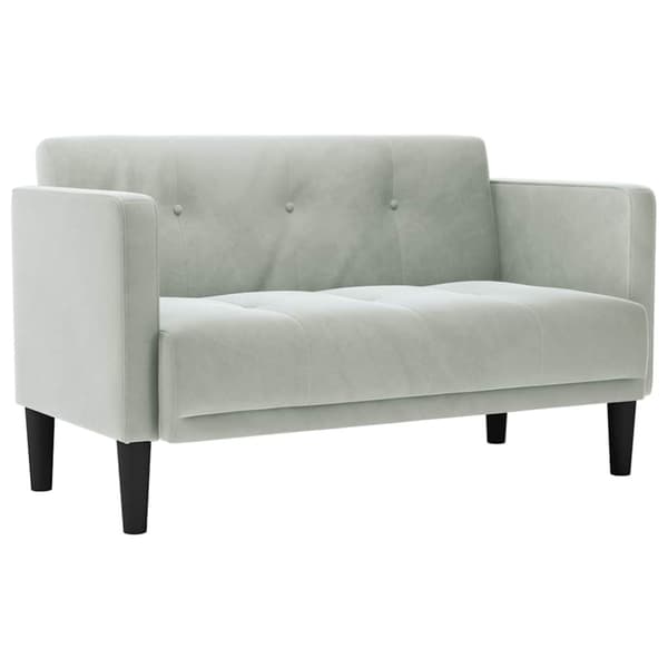 Loveseat soffa ljusgrå 111 cm sammet