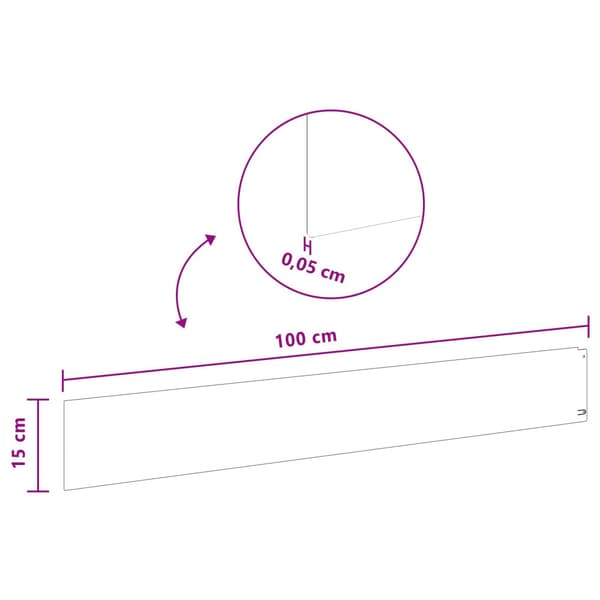 Kant för gräsmatta 10 pcs 100 x 15 cm Stål Silver
