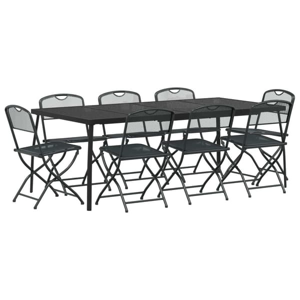 Utemöbelset 9 pcs Antracit Järn och stål