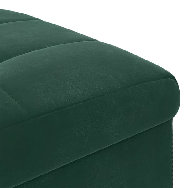 Ottoman med förvaring Mörkgrön 40 x 40 x 45 cm Sammet