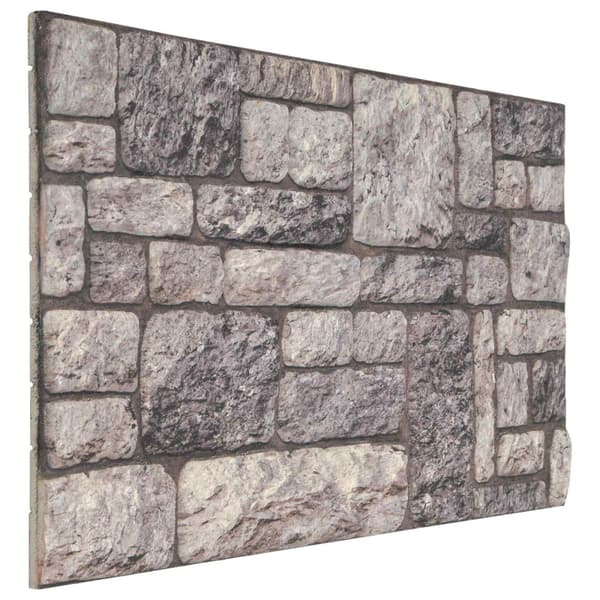 Väggpaneler 10 pcs Grå och Vit 100 x 50 cm EPS Skum
