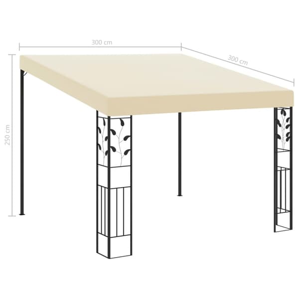Väggmonterad paviljong 3x3x2,5 m gräddvit