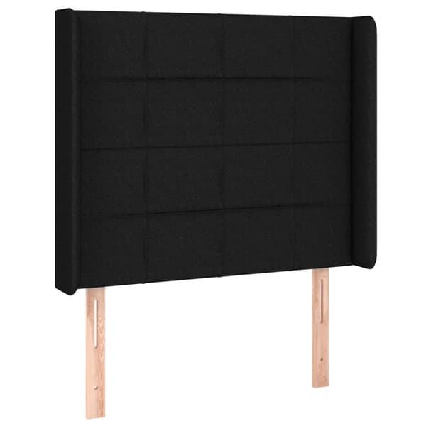 Ramsäng med madrass & LED svart 80x200 cm tyg