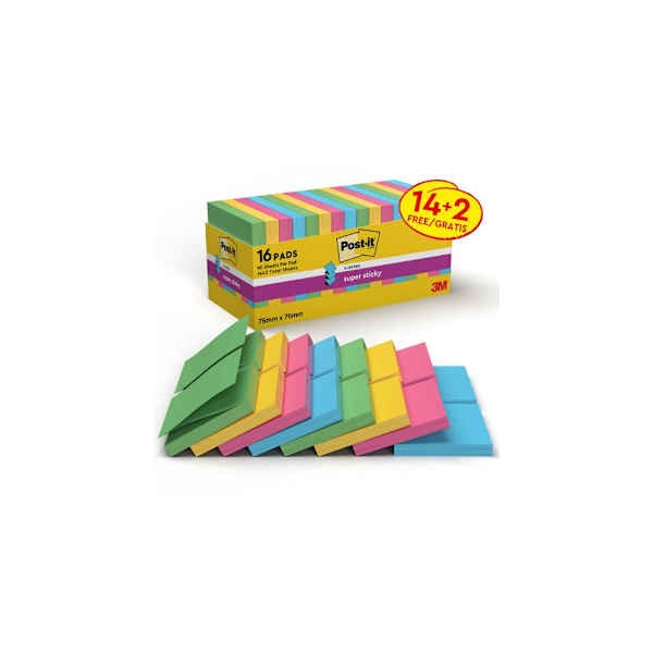 Notes POST-IT SS Carniva 76x76mm 14+2/fp