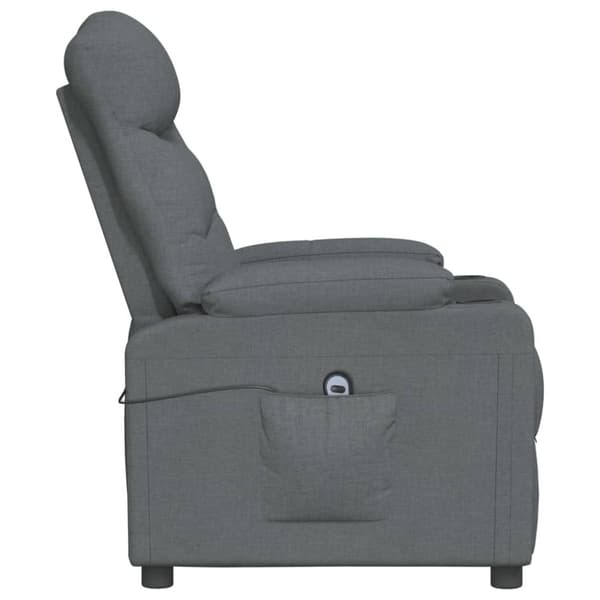 Elektrisk reclinerfåtölj mörkgrå tyg