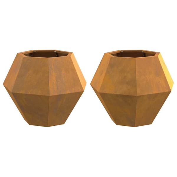 Planteringskärl 2 pcs Rostig 50 x 50 x 40 cm