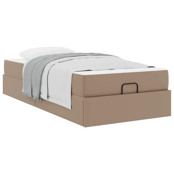 Sängram med madrass Övrigt 2 pcs Tan PVC