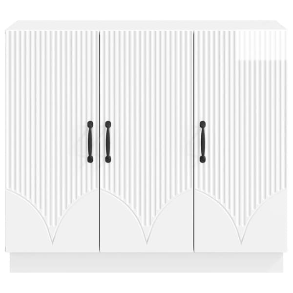 Sideboard Vit högglans 89 x 34,5 x 77 cm Konstruerat trä