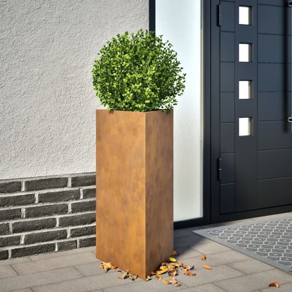 Odlingslådor 2 st triangulär 40x34,5x75 cm väderbeständigt stål