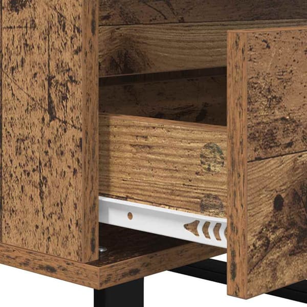 Sideboard med låda Gammalt trä Konstruerat trä